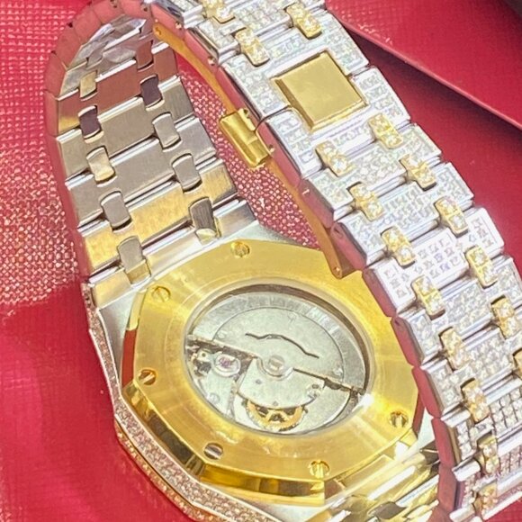 Gold and Silver Moissanite Watch - Picture 4 of 8